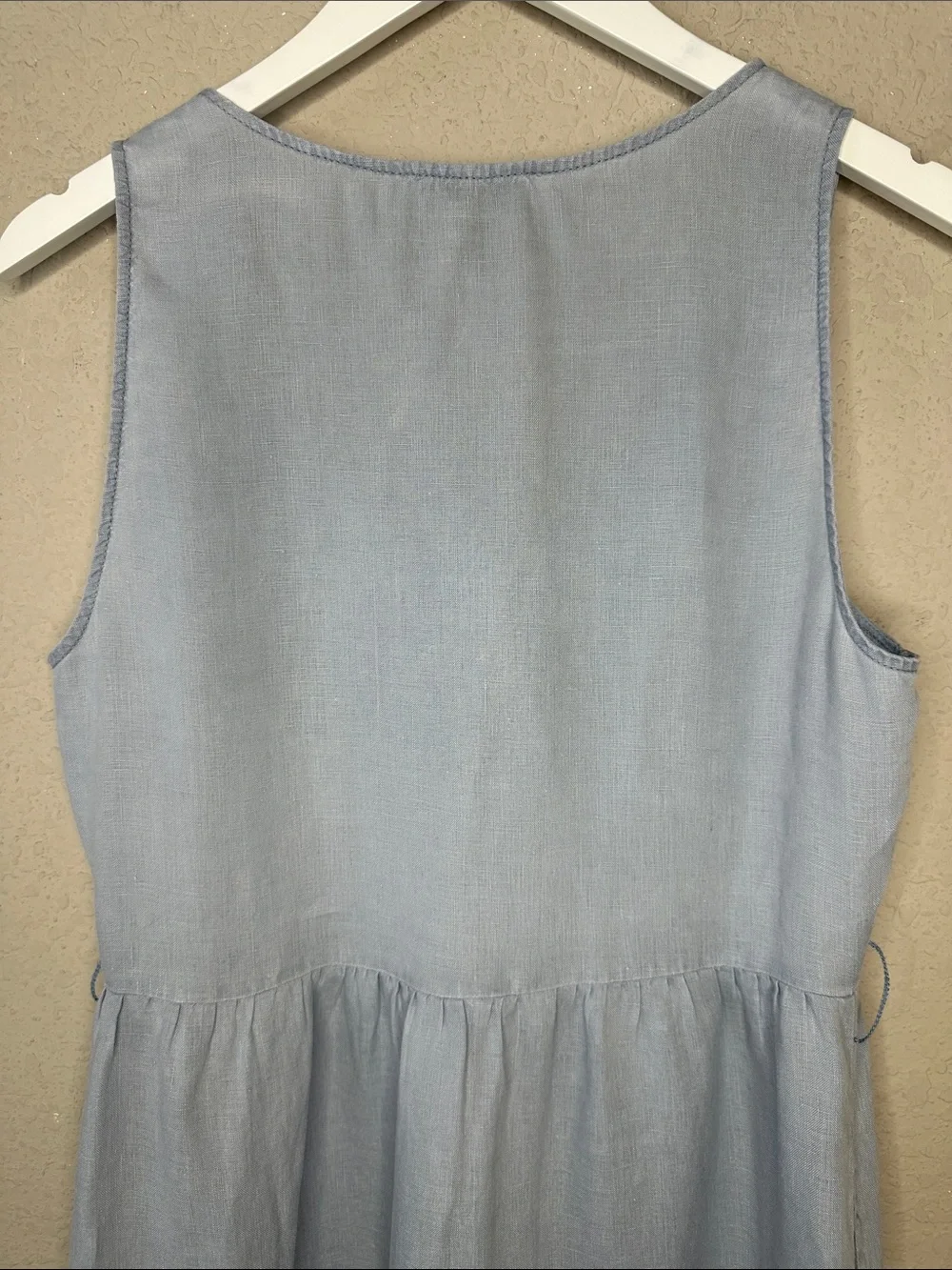 MICHAEL STARS Lulu Button-down Linen Midi Dress Size Medium Blue